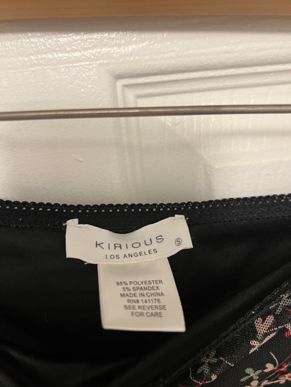 Black Floral Midi Skirt with Slit - Picture 7 of 7